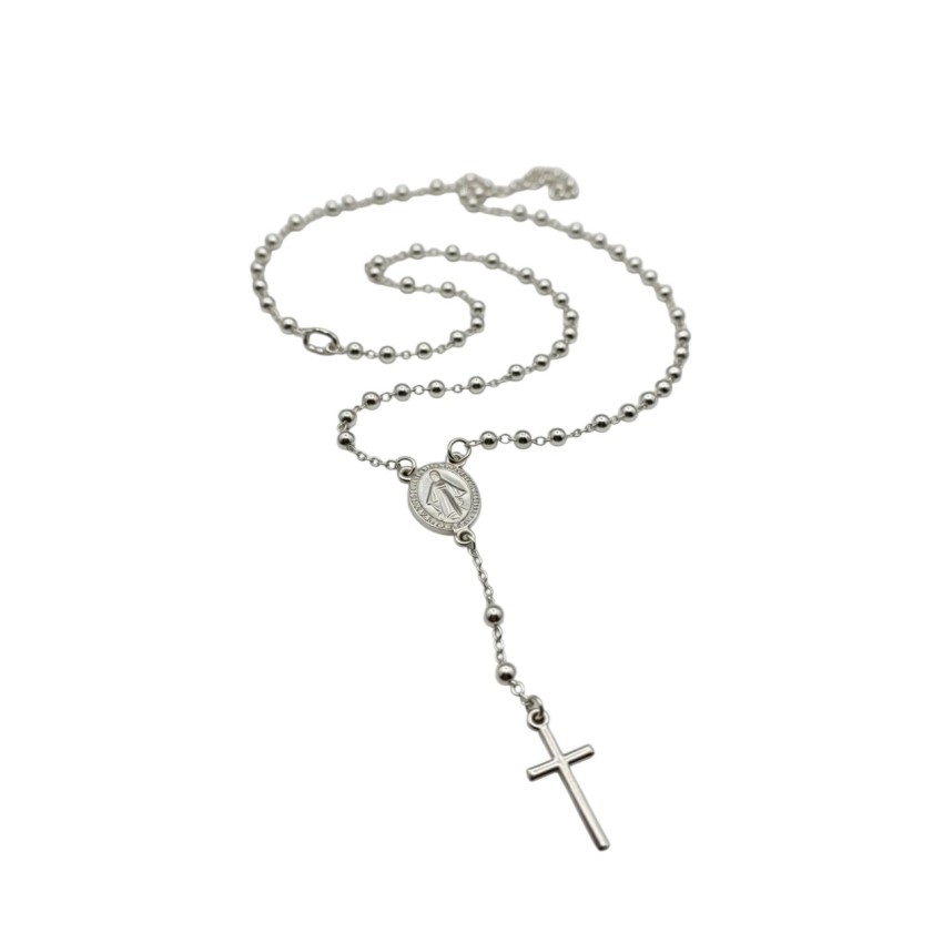 ROSARIO PLATA DE LEY BOLAS DE 2,5MM