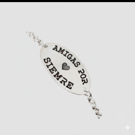 Pulsera plata Amigas por Siempre