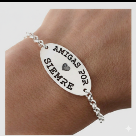 Pulsera plata Amigas por Siempre