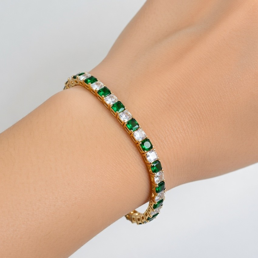 Pulsera plata de ley chapada en oro