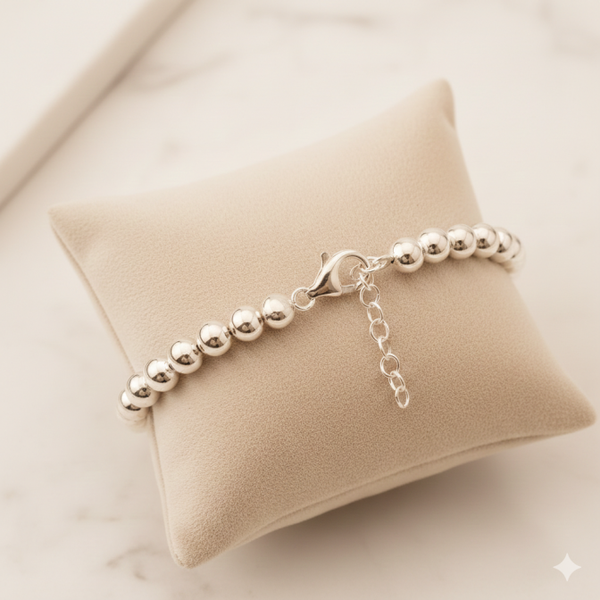 PULSERA PLATA DE LEY BOLAS 8MM 2