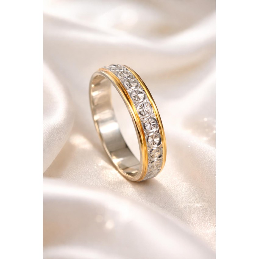 ALIANZA PLATA DE LEY BICOLOR TALLADA