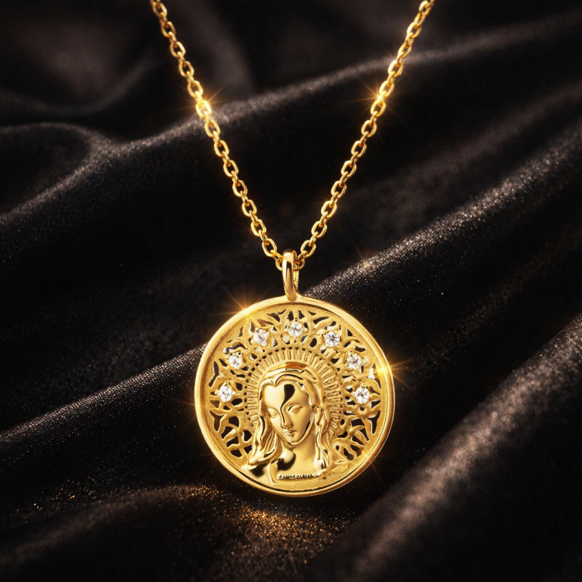 Gargantilla plata de ley Virgen Maria...