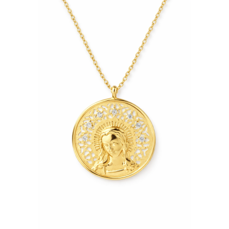 Gargantilla plata de ley Virgen Maria 30mm