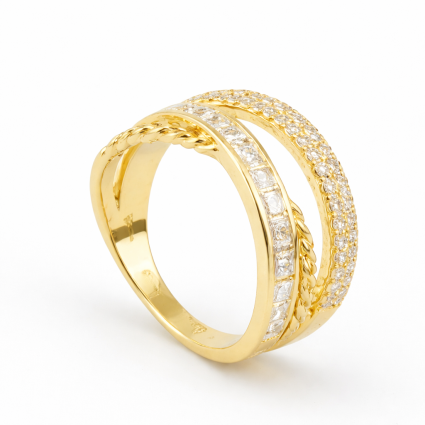 ANILLO PLATA DE LEY CHAPADO EN ORO