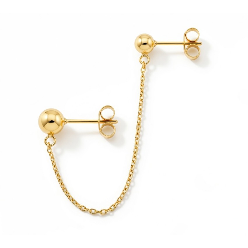 PIERCING ORO 18 KILATES CADENA CON 2...