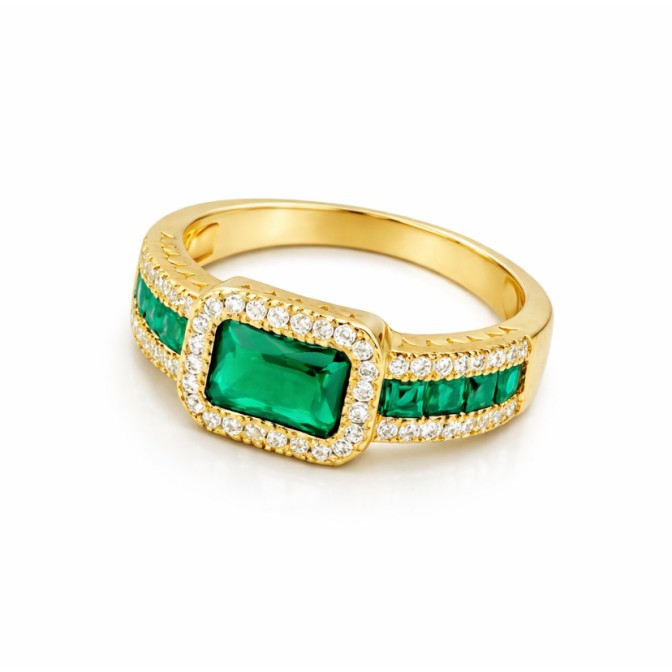 Anillo Circonita Verde...