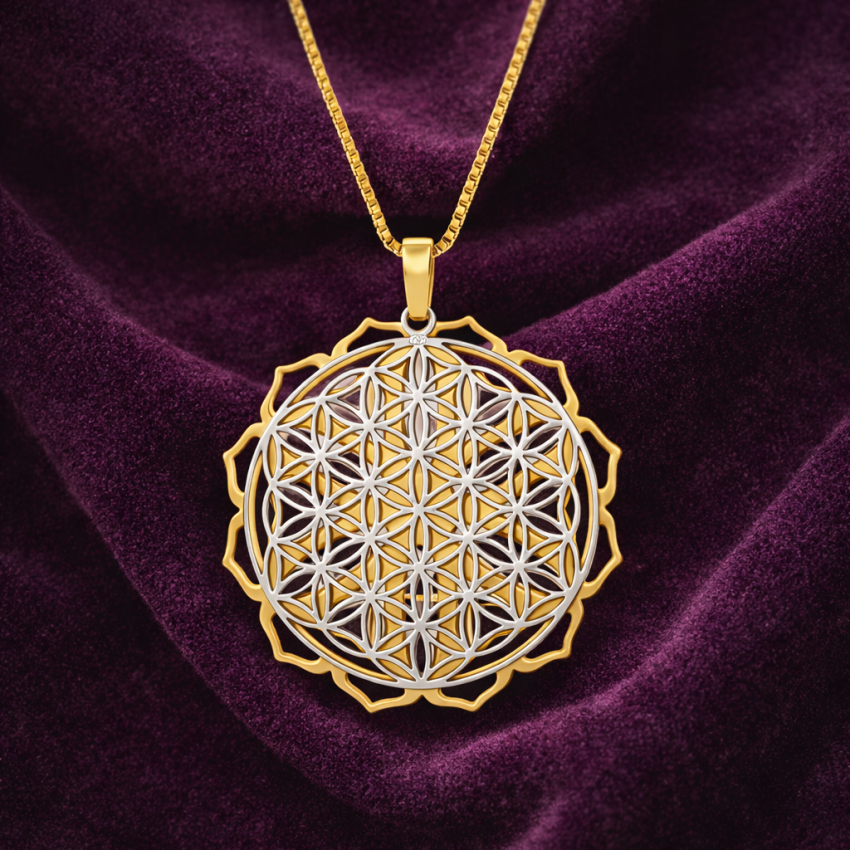 GARGANTILLA PLATA DE LEY MANDALA 32mm