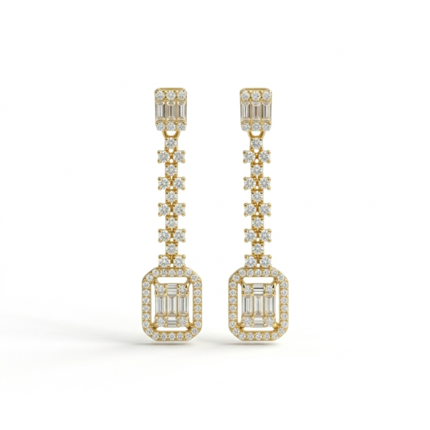 Pendientes Largos  Plata de ley 925...