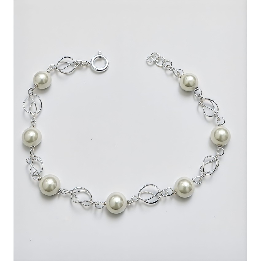 Pulsera Baño de Oro 18kt con Perlas