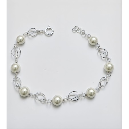 Pulsera Baño de Oro 18kt con Perlas