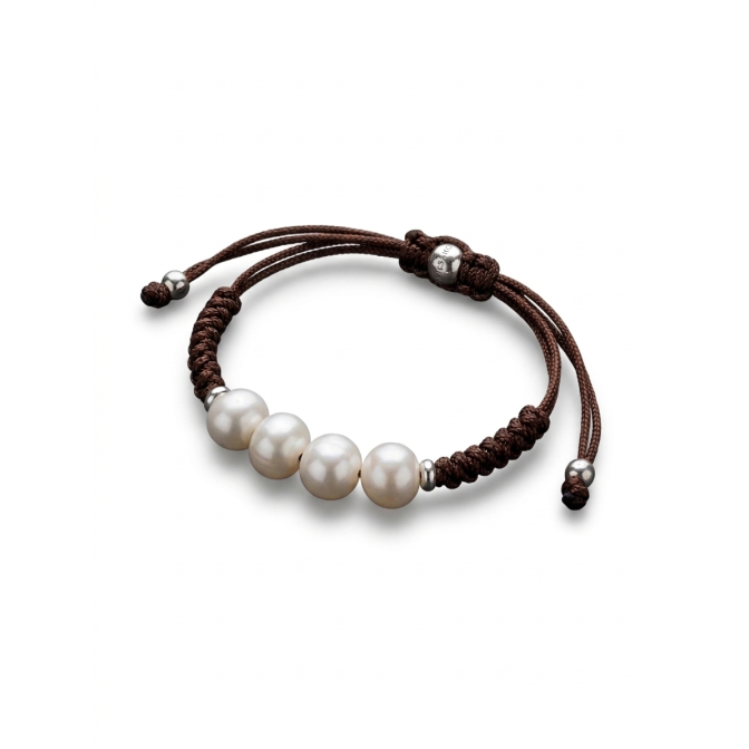 PULSERA MACRAMÉ PLATA DE...