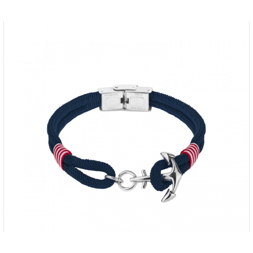 Pulsera Acero Inoxidable Cordón Azul...