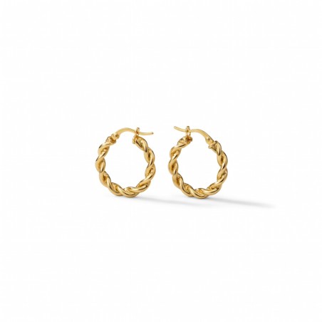Aros Plata de Ley 925 Trenzados 20mm con Baño de Oro 18kt