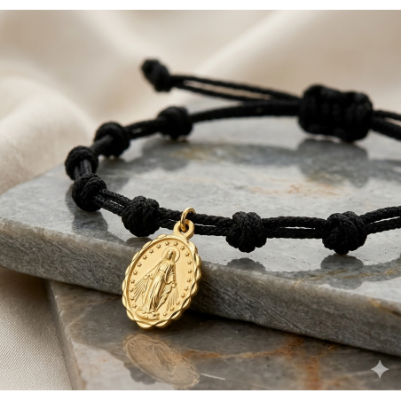Pulsera oro 18 kilates virgen milagrosa 12x9mm