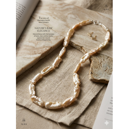 COLLAR PERLAS NATURALES BARROCAS Y PLATA DE LEY