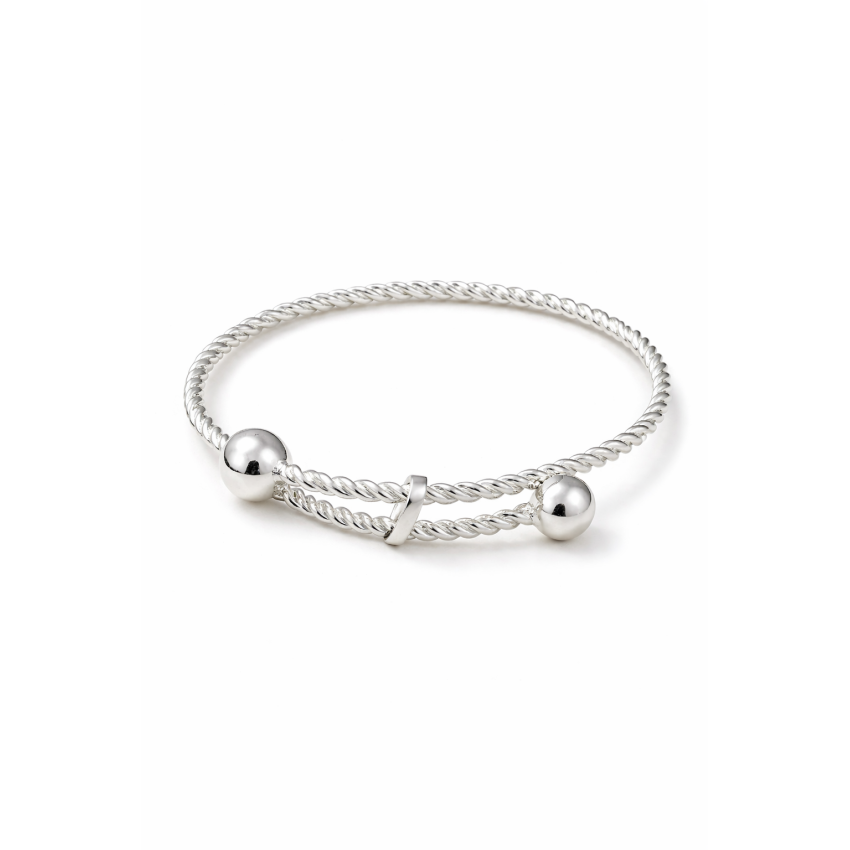 Pulsera Plata de Ley Retorcida con...