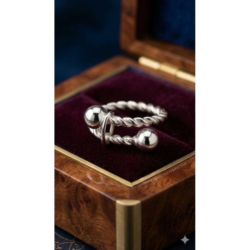 Anillo Orbital Esferas Pulidas Plata...