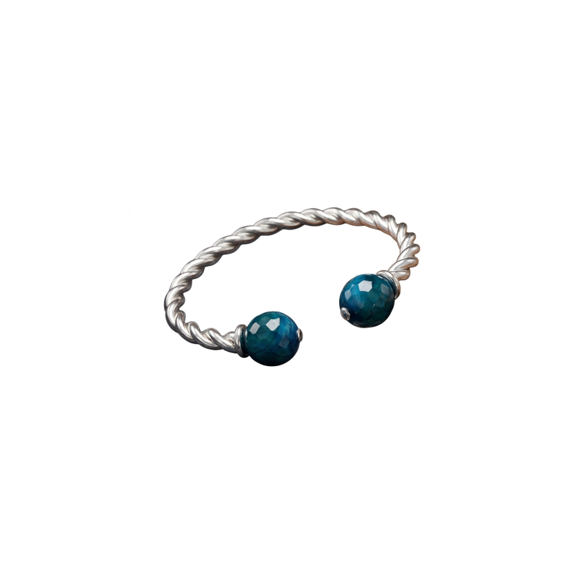 Pulsera Plata de Ley Retorcida con...