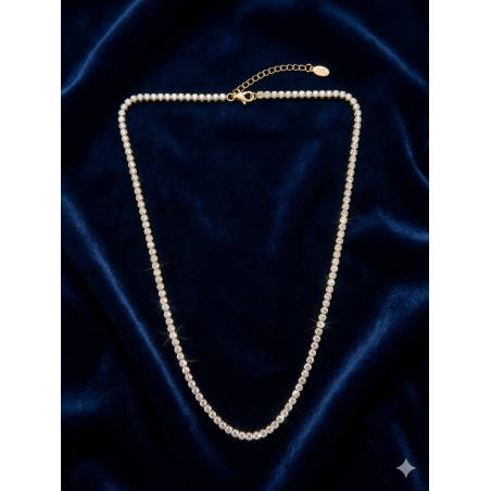 Gargantilla plata de ley con circonitas 42cm