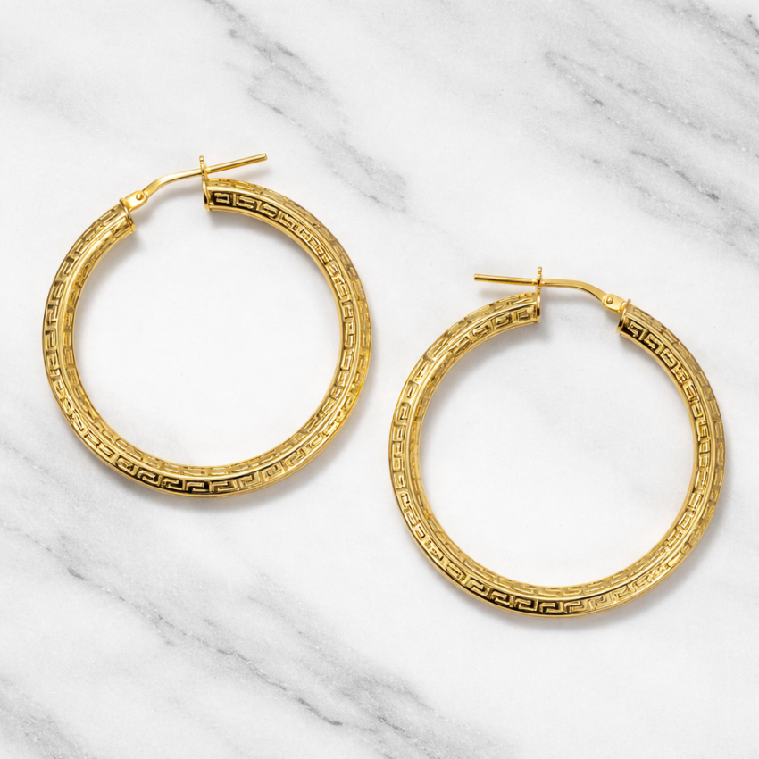 Argollas Plata de Ley 38mm Baño de Oro