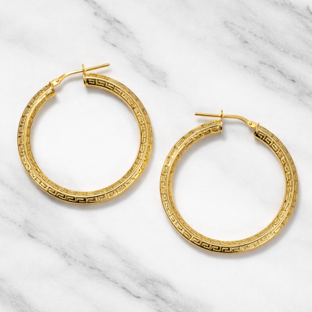 Argollas Plata de Ley 38mm Baño de Oro