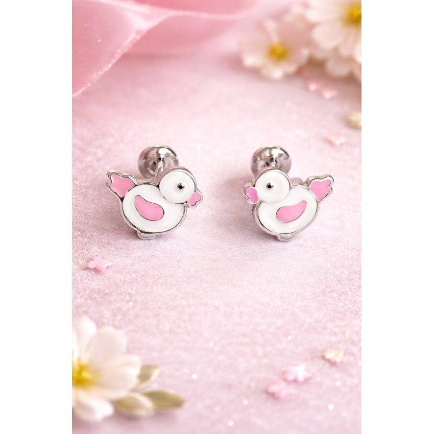 Pendientes Pollito Plata de Ley con...