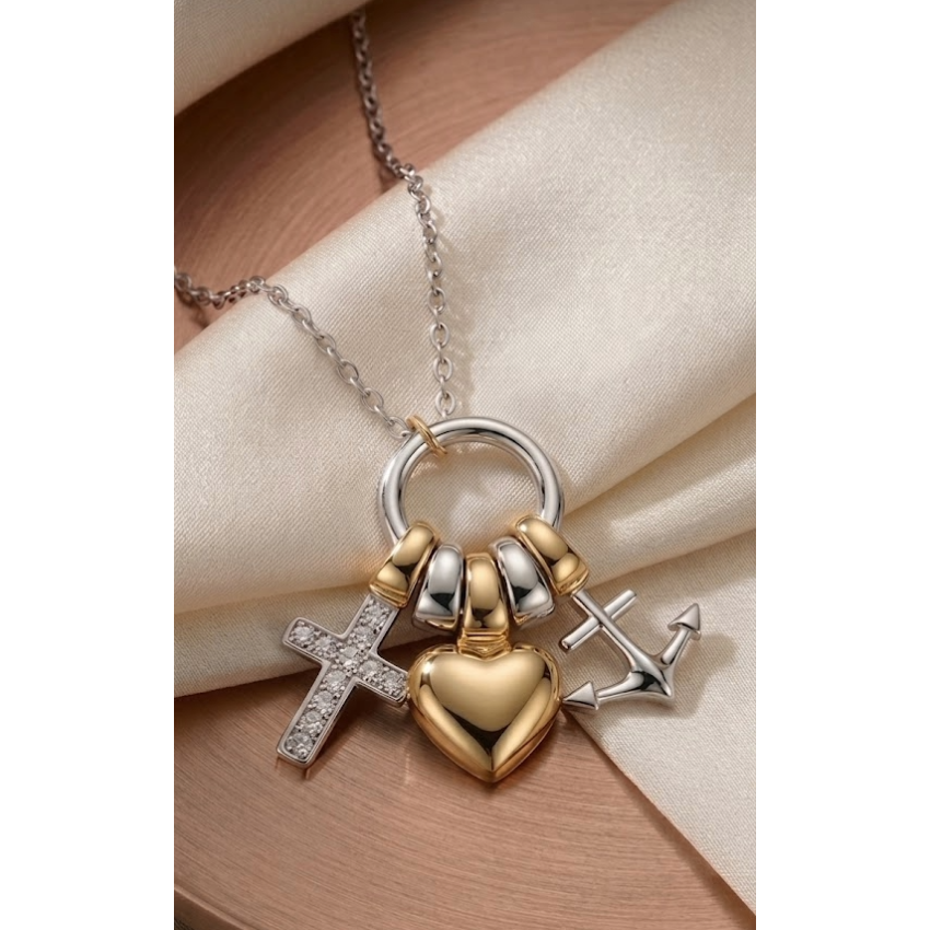 Gargantilla Plata de ley Fe, Amor y...