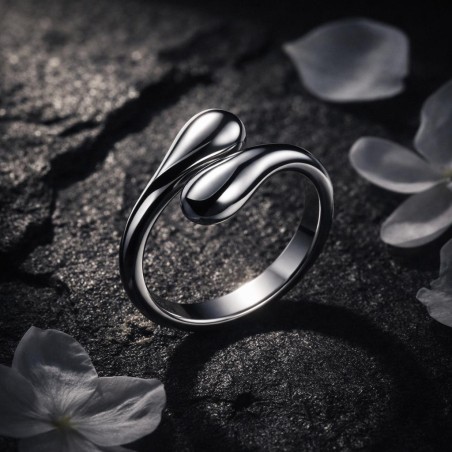 Anillo Gota Cruzada en Plata de Ley 925