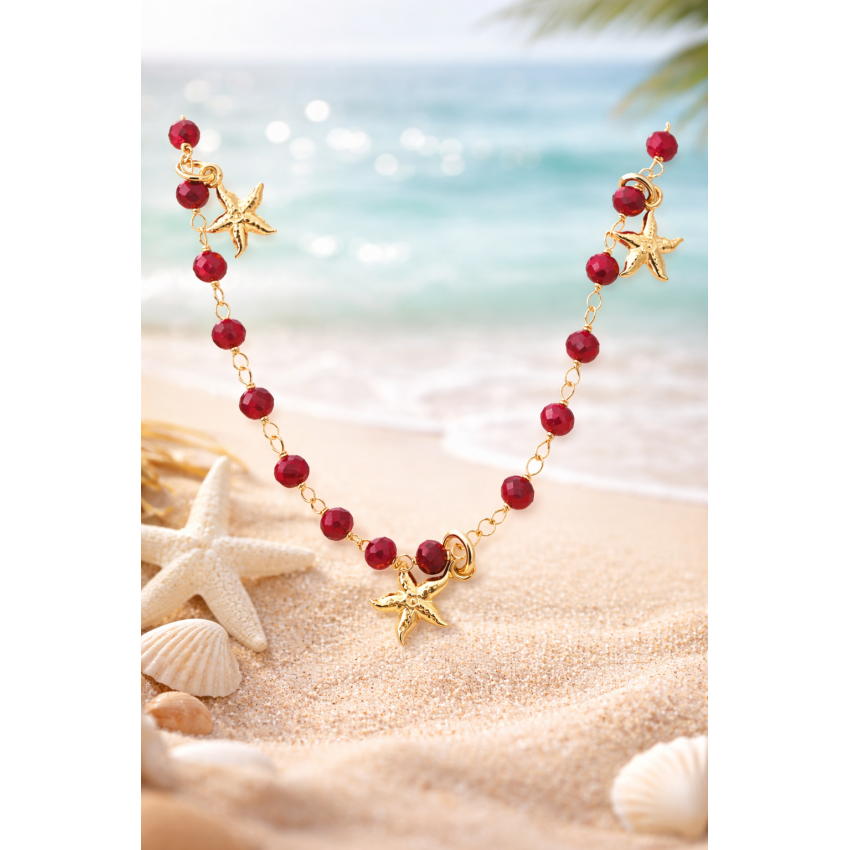 Tobillera plata de ley Estrellas  de Mar