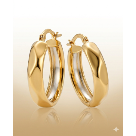 Aros de Plata 925 Baño de Oro 18kt 20x6mm
