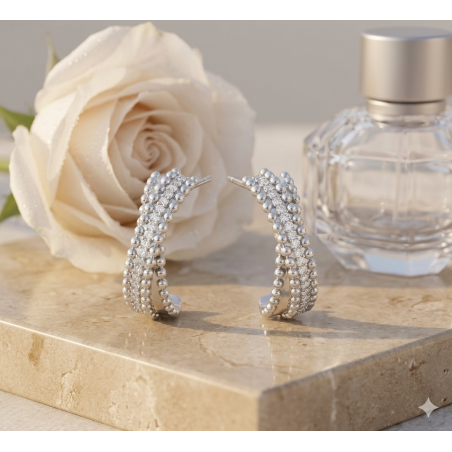 Pendientes de Plata de Ley 925 con Circonitas Blan