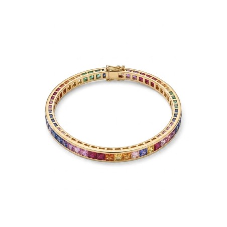 Pulsera de Plata de Ley chapada en oro con circoni