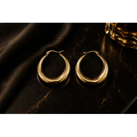 Argollas de Acero Inoxidable Doradas 35mm