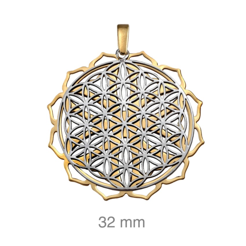 Gargantilla plata de ley mandala 32mm