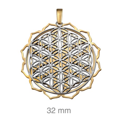 Gargantilla plata de ley mandala 32mm