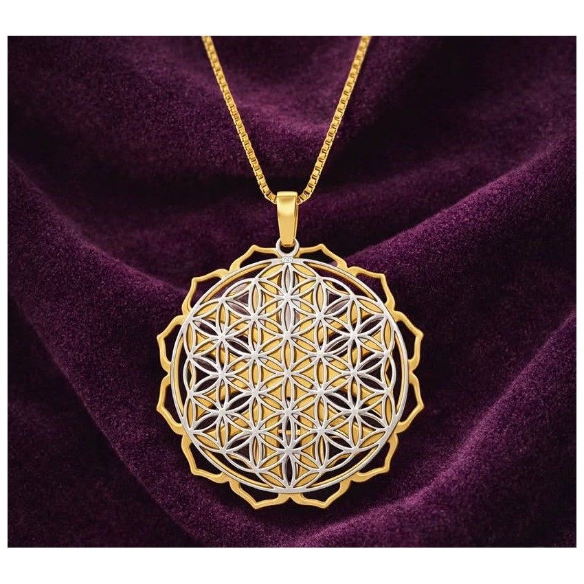 Gargantilla plata de ley mandala 32mm