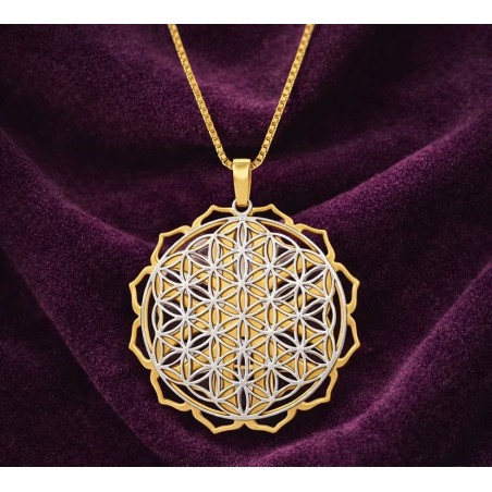 Gargantilla plata de ley mandala 32mm