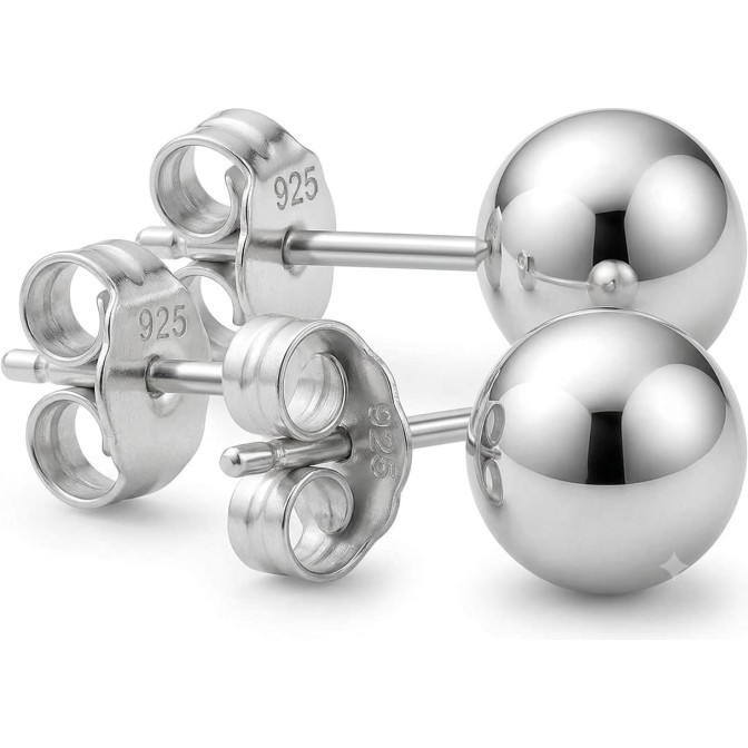 Pendientes Plata 925 Bola 8 mm