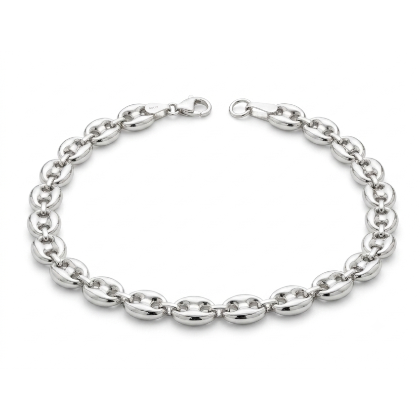 Pulsera Calabrote Plano Plata 925 12mm