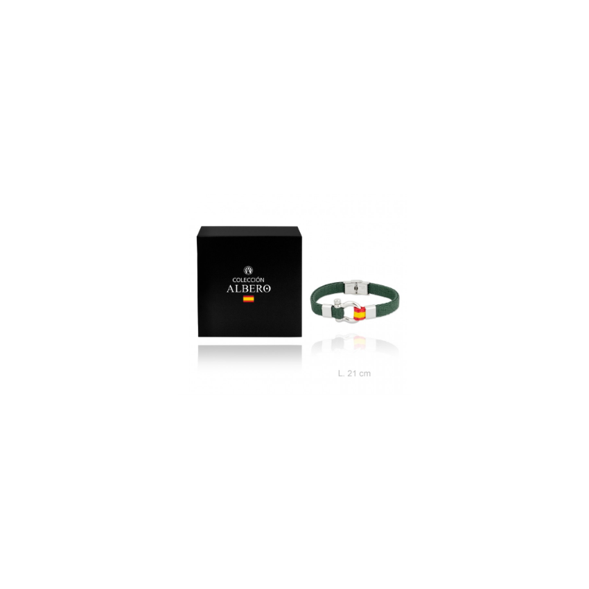 Pulsera Acero Inoxidable Verde con...
