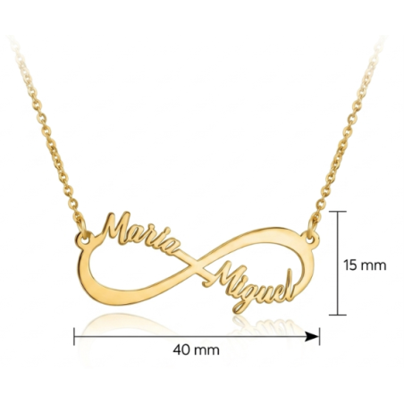 Gargantilla Plata 925 Chapada en Oro Infinito Personalizada