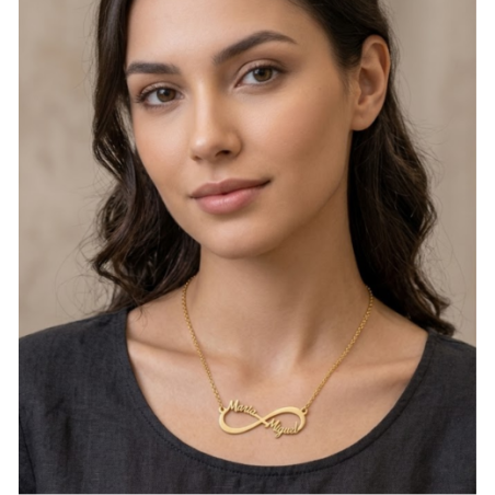 Gargantilla Plata 925 Chapada en Oro Infinito Personalizada