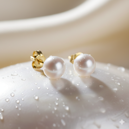 Pendientes Oro 18 Kilates Perlas Cultivadas 8mm