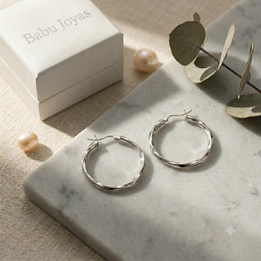 Aros de Plata de Ley Argollas Criolla...