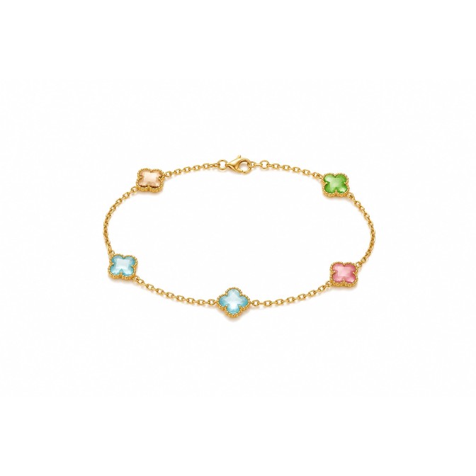 Pulsera Trébol de Oro 18K...