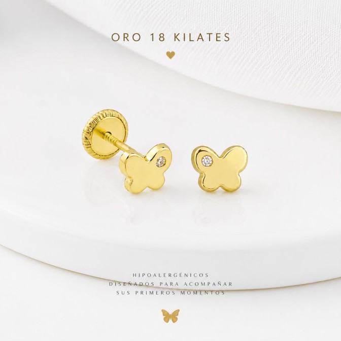 Pendientes Mariposa Oro 18... 2