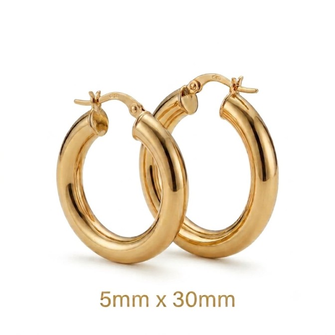 Aros Oro 18 Kilates de Tubo...