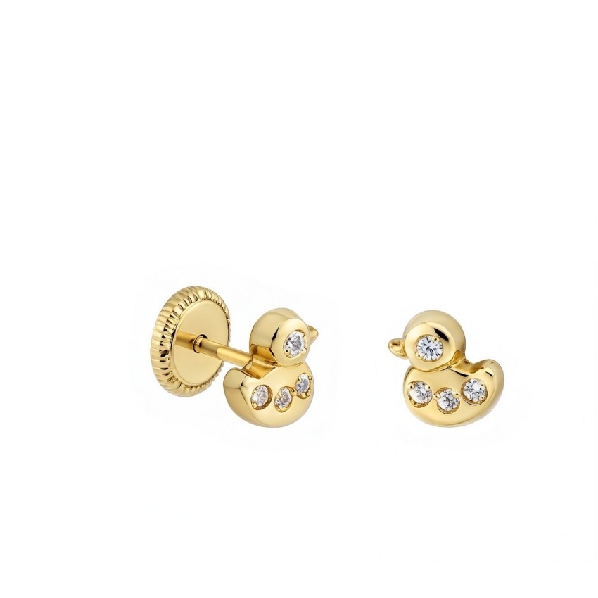 Pendientes Patito Oro 18 Kilates con...