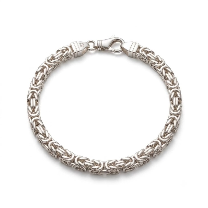 Pulsera Bizantina Plata de Ley 925 5mm